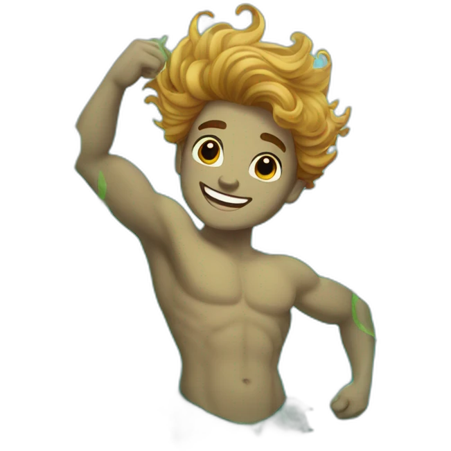 beautiful merman with seaweed hair emoji