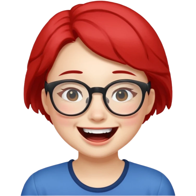 Laughing Mei mei wearing glasses from turning red emoji