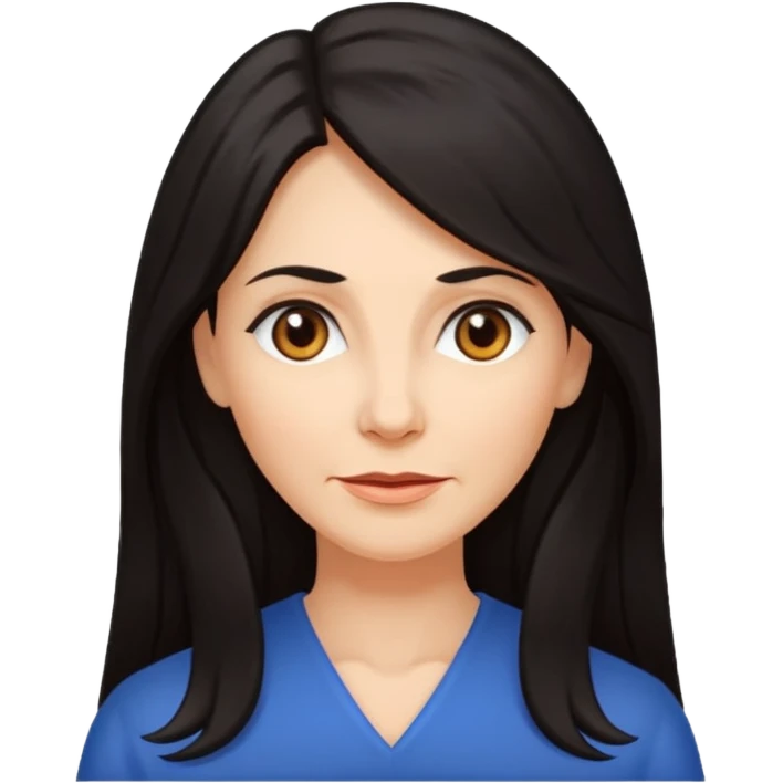 Mature woman with long dark hair emoji