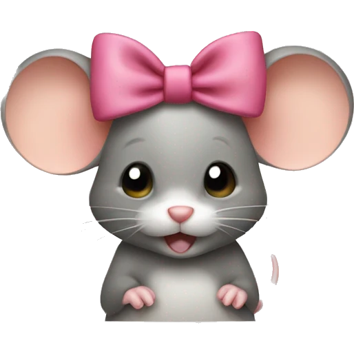a little mouse with a bow on its head emoji