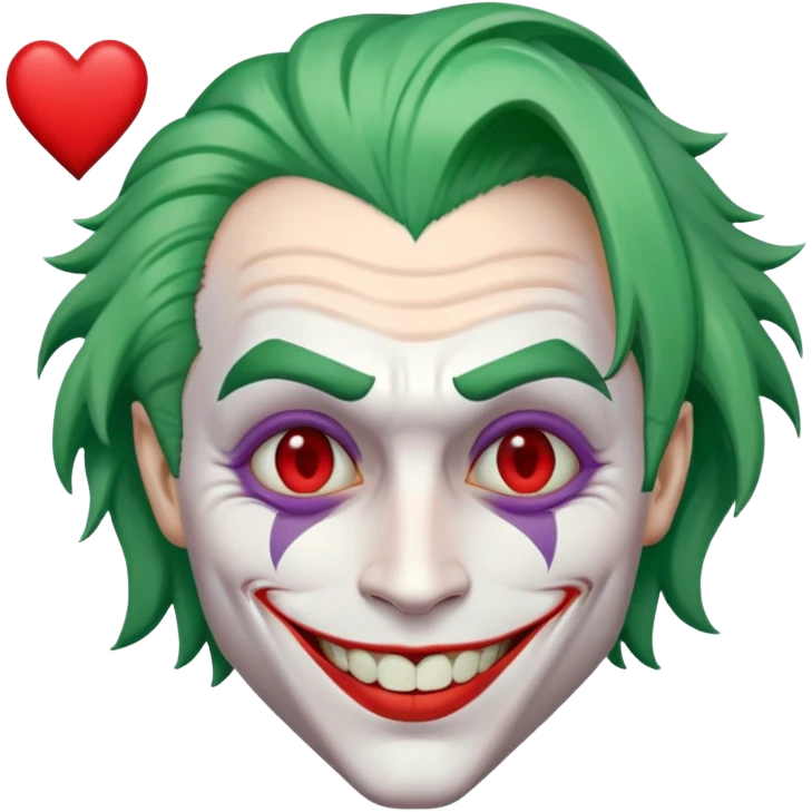 The Joker villain with a heart surrounding him emoji