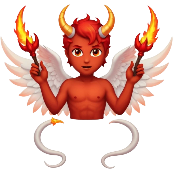 Biblically accurate Angel seraphim make a devil emoji