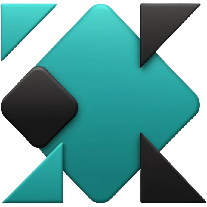 teal green with black, management logo emoji