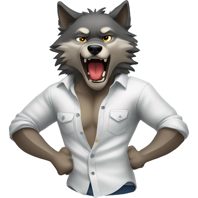 wolf tearing his shirt apart emoji