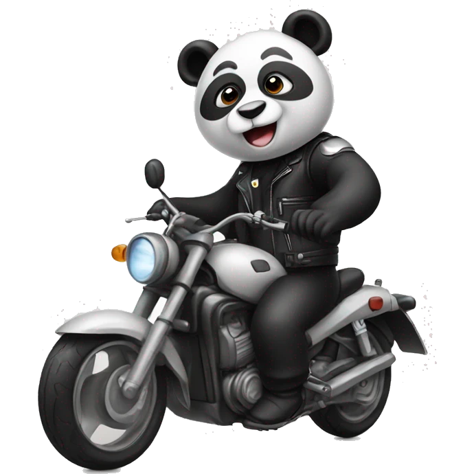 Panda on a motorcycle emoji
