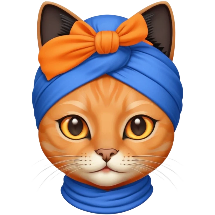 Black cat sikh blue turban emoji