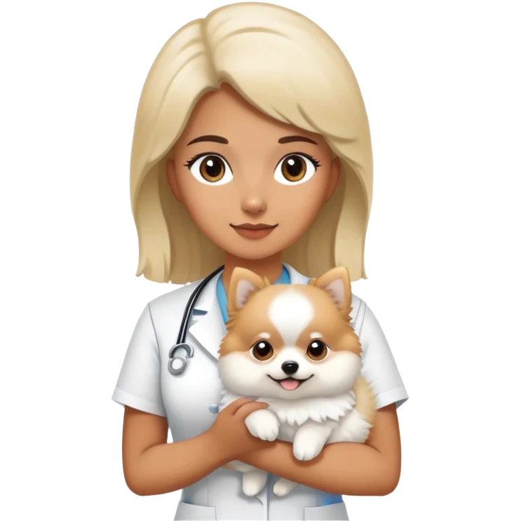 brazilian veterinary nurse with lulu pomeranian emoji
