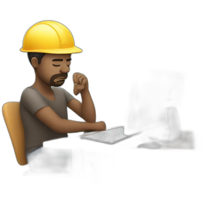 a stressed developer working on ui design emoji