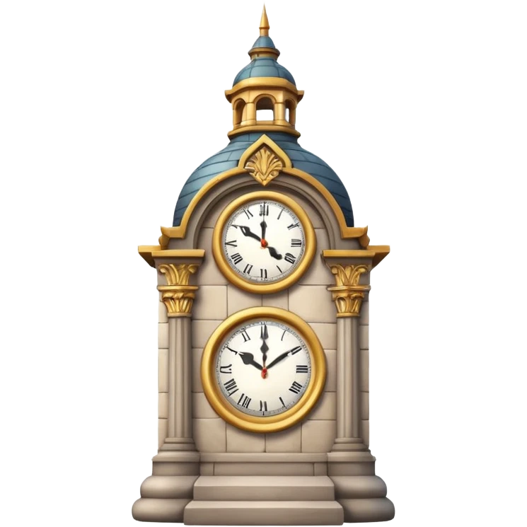 make an emoji which are a clock tower   but the tower is rond emoji