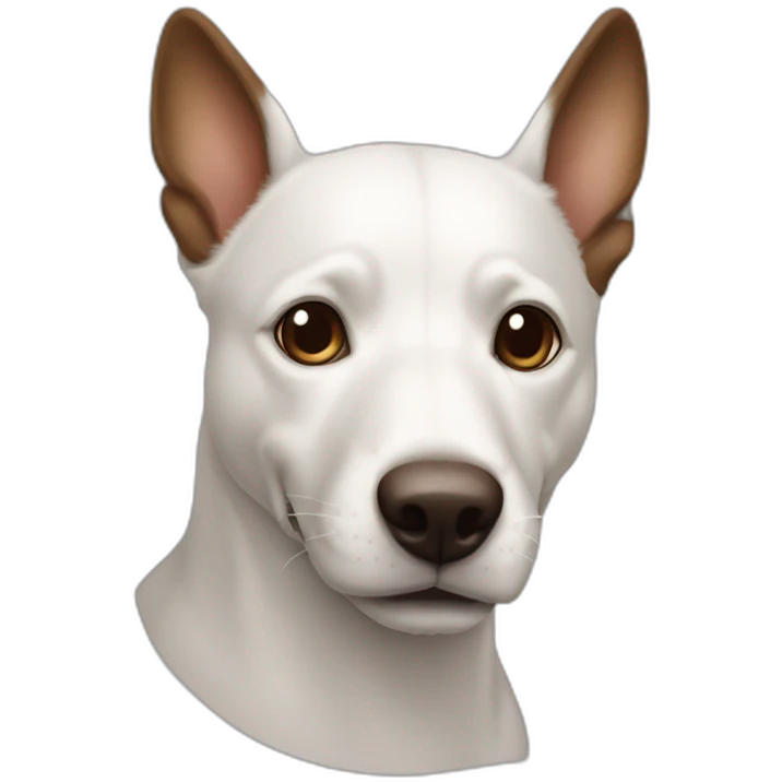 Perro ratonero blanco marrón emoji