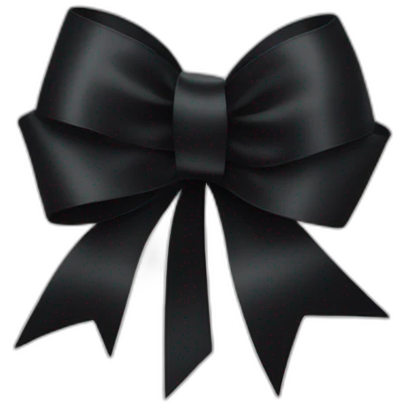 a black ribbon bow emoji