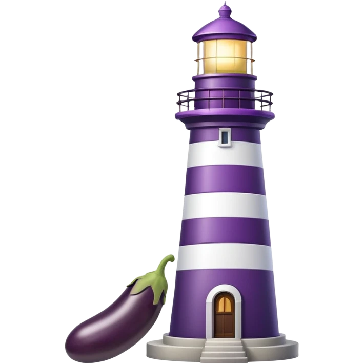 Lighthouse made out of an eggplant emoji