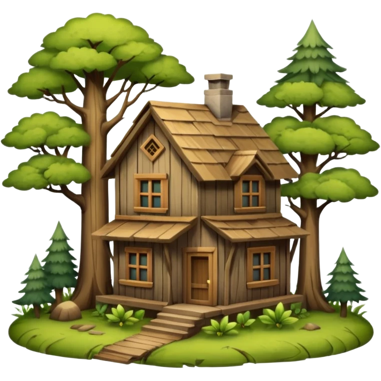 house in the middle of the woods emoji