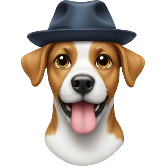Dog whit a hat emoji