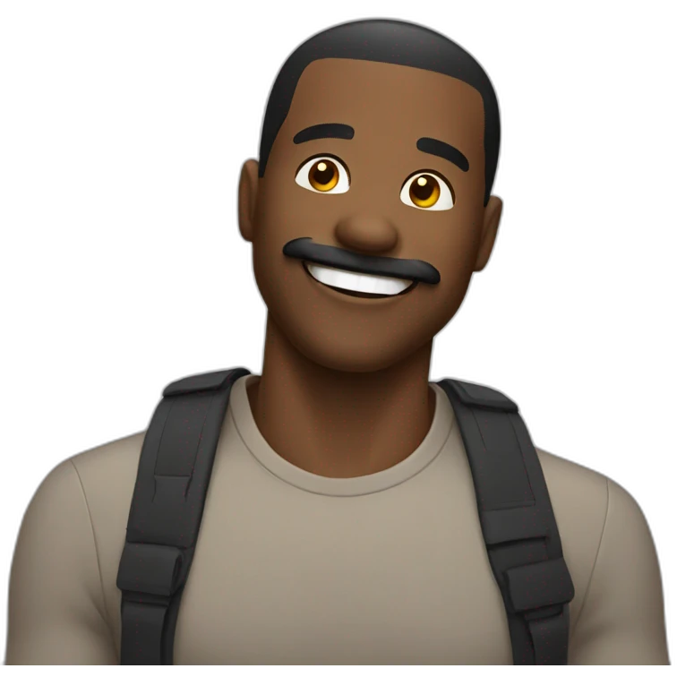 happy black man with a moustache emoji