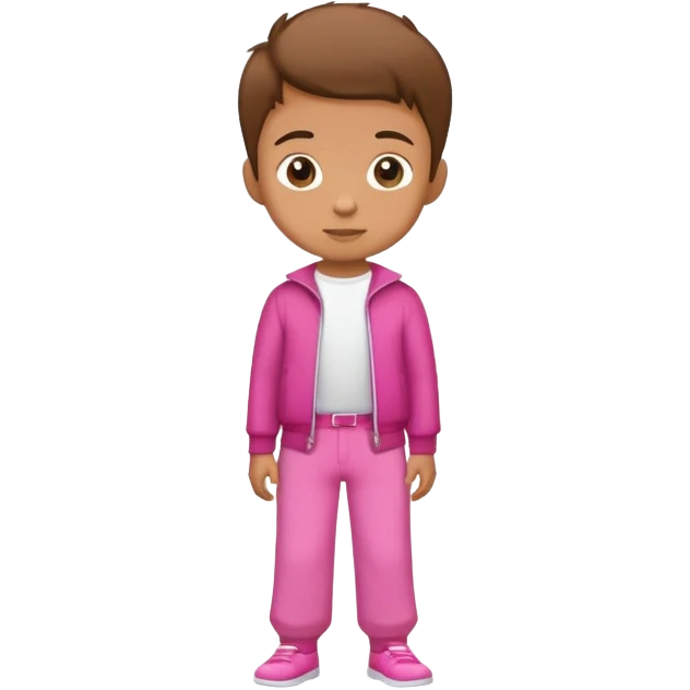 Small boy wearing pink juicy pants  emoji