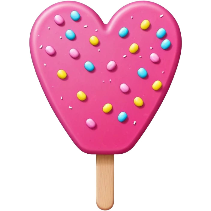 heart-shaped popsicle with sprinkles emoji