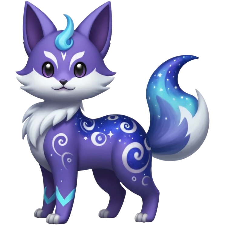 Nebula Celestial Lunar Starry Galactical Stellar Buizel-Minccino-Purrloin-Lunala-Meowstic-hybrid-fusion-creature (full body) emoji
