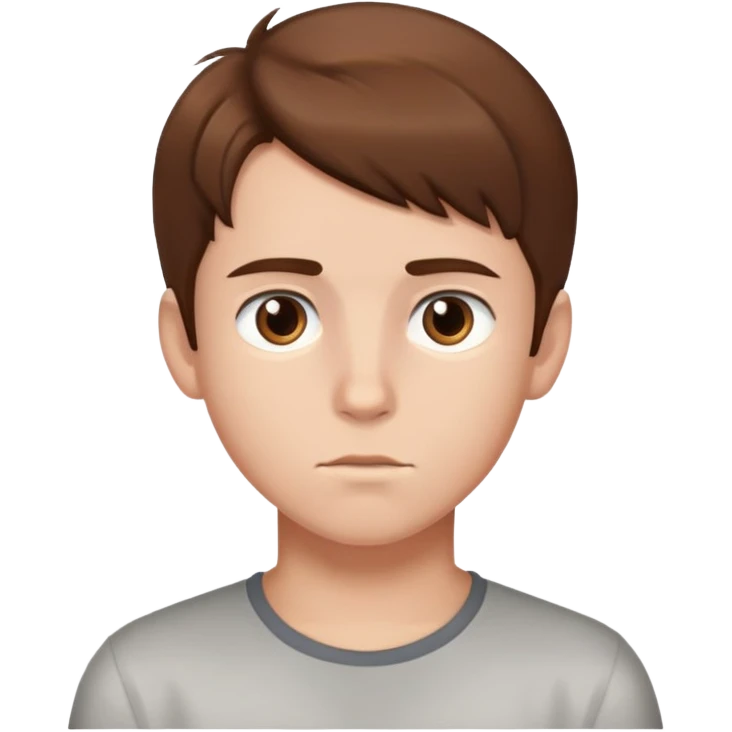 focused gaze of a boy brown hair emoji