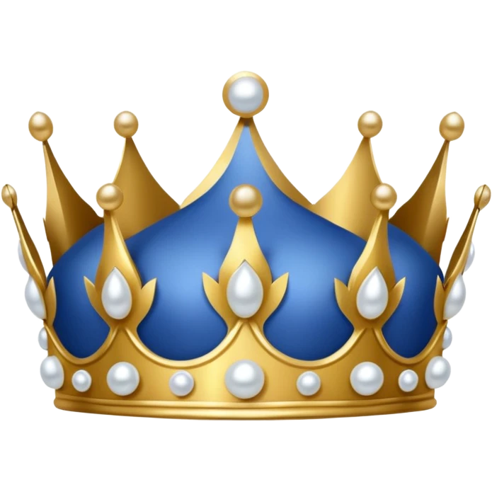 blue crown with 4 pearls emoji