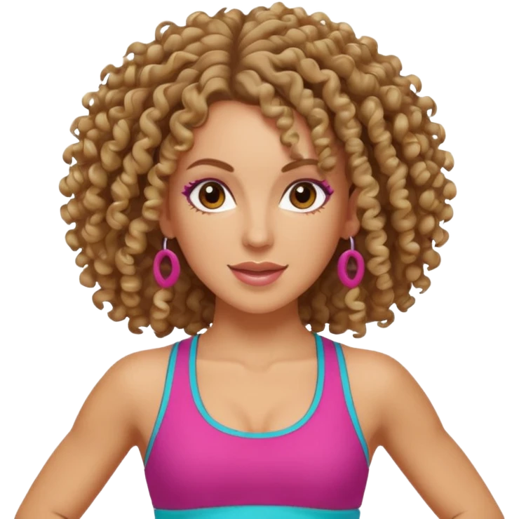 kıvırcık saçlı beyaz zenli zumba hocası emoji
