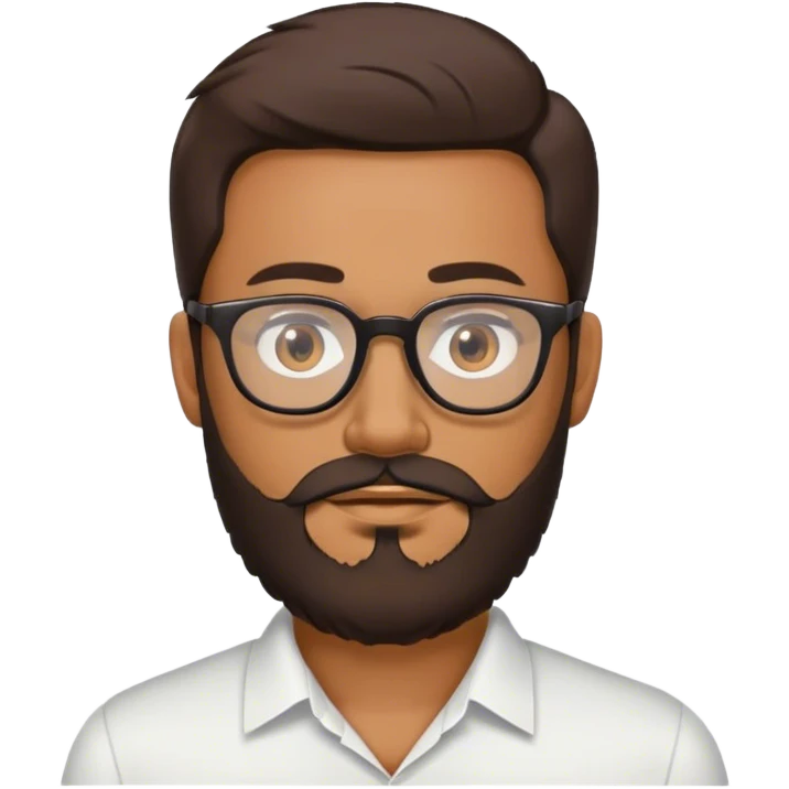 Hombre con barba y lentes ojos ver emoji