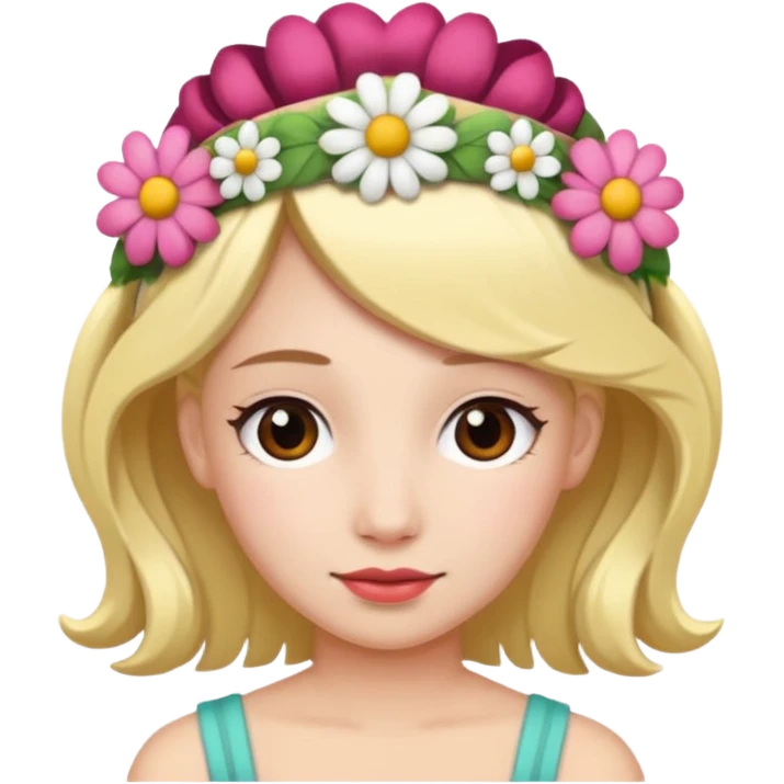 Women  with flower hair band  emoji