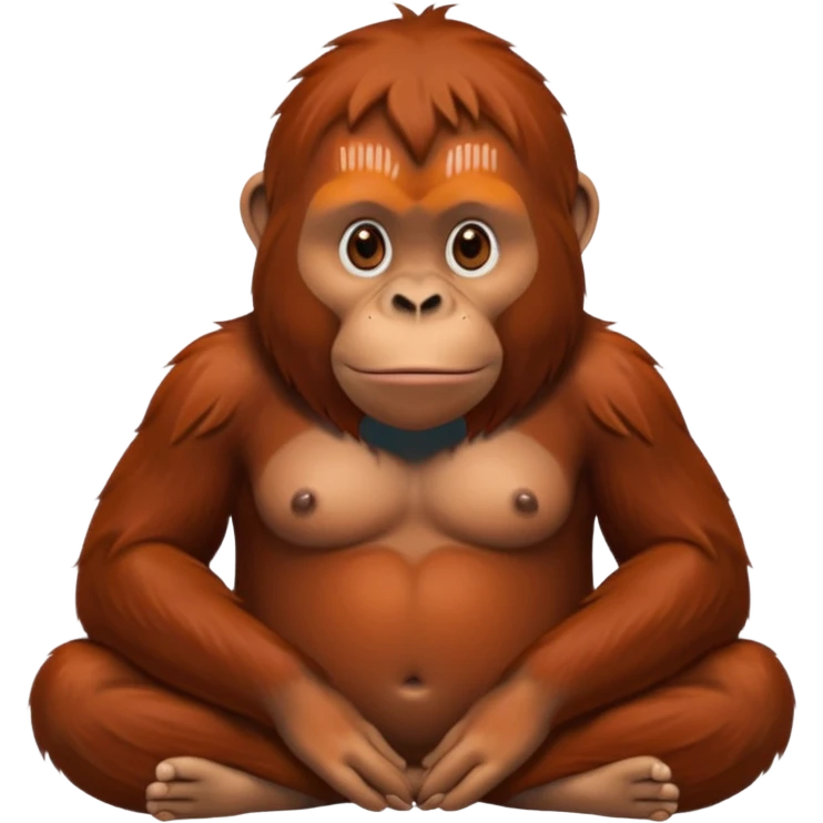 A sitting orangutan emoji