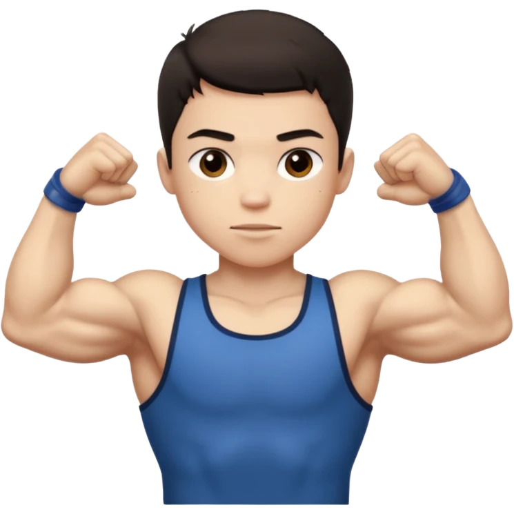 muscular teen boy with veiny hands arms and biceps emoji