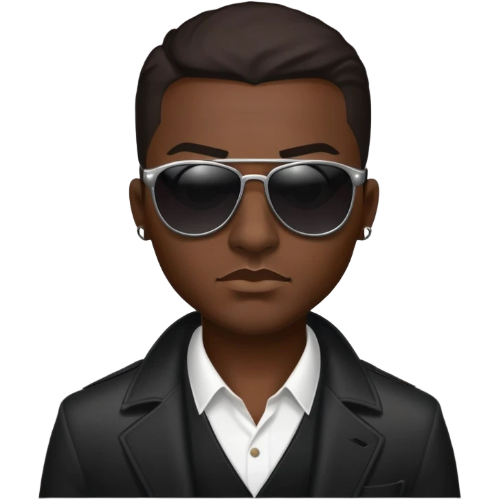 evil gangster character with sunglasses and scar emoji