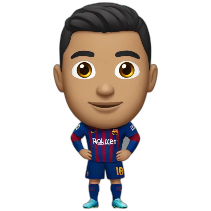 Ronaldo with the Barcelona jersey emoji