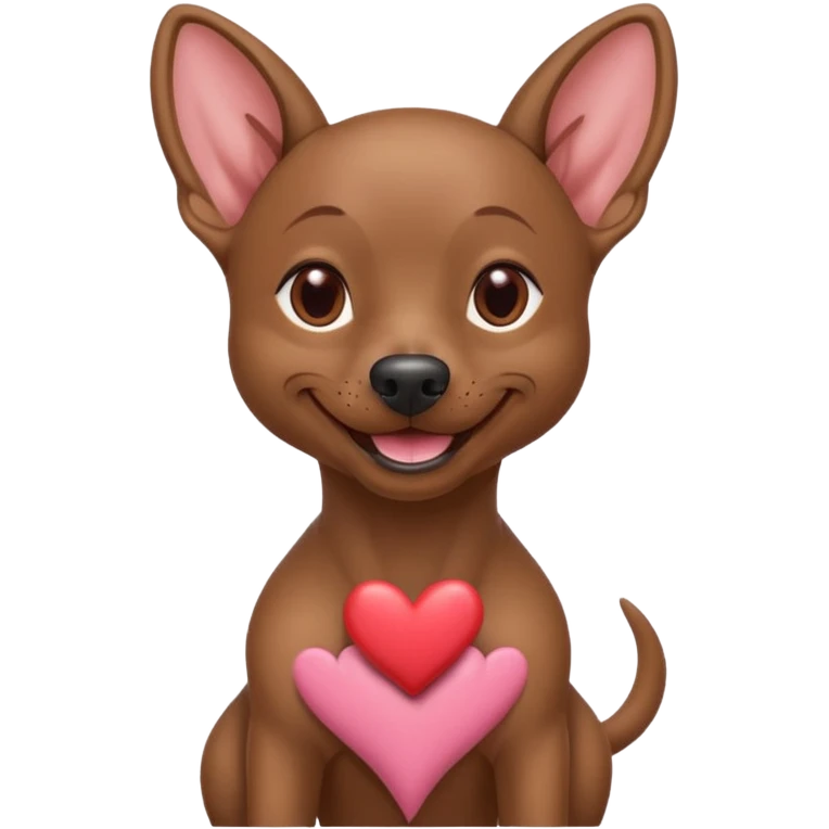 Muscular Xoloitzcuintle Dog smiling with hearts coming from eyes emoji