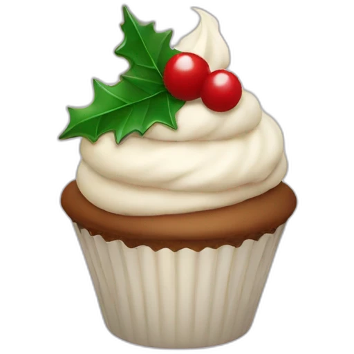 Happy Christmas cupcake emoji