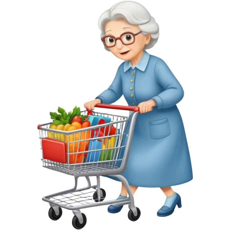 Grandma shopping cart emoji
