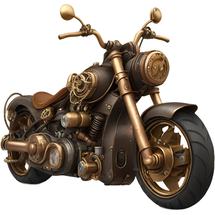 steampunk style motorbike rear emoji