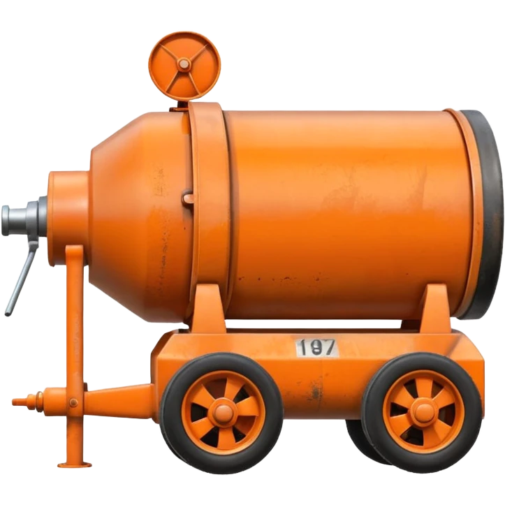 small orange concrete mixer (not a truck) emoji