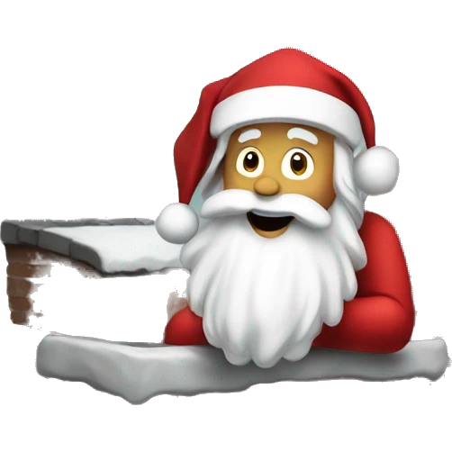 Santa going down chimney  emoji