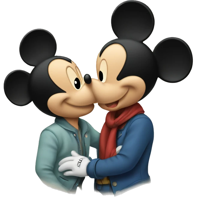 mickey mouse kiss emoji