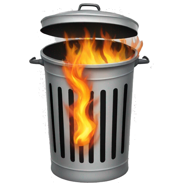 Trash can on fire  emoji