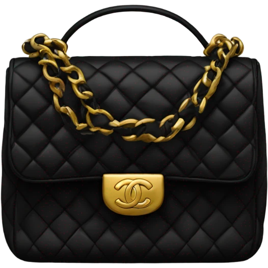 channel bag in black and gold  emoji