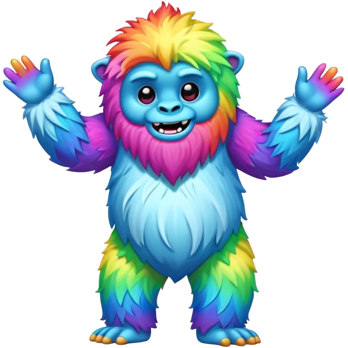 rainbow yeti dancing emoji