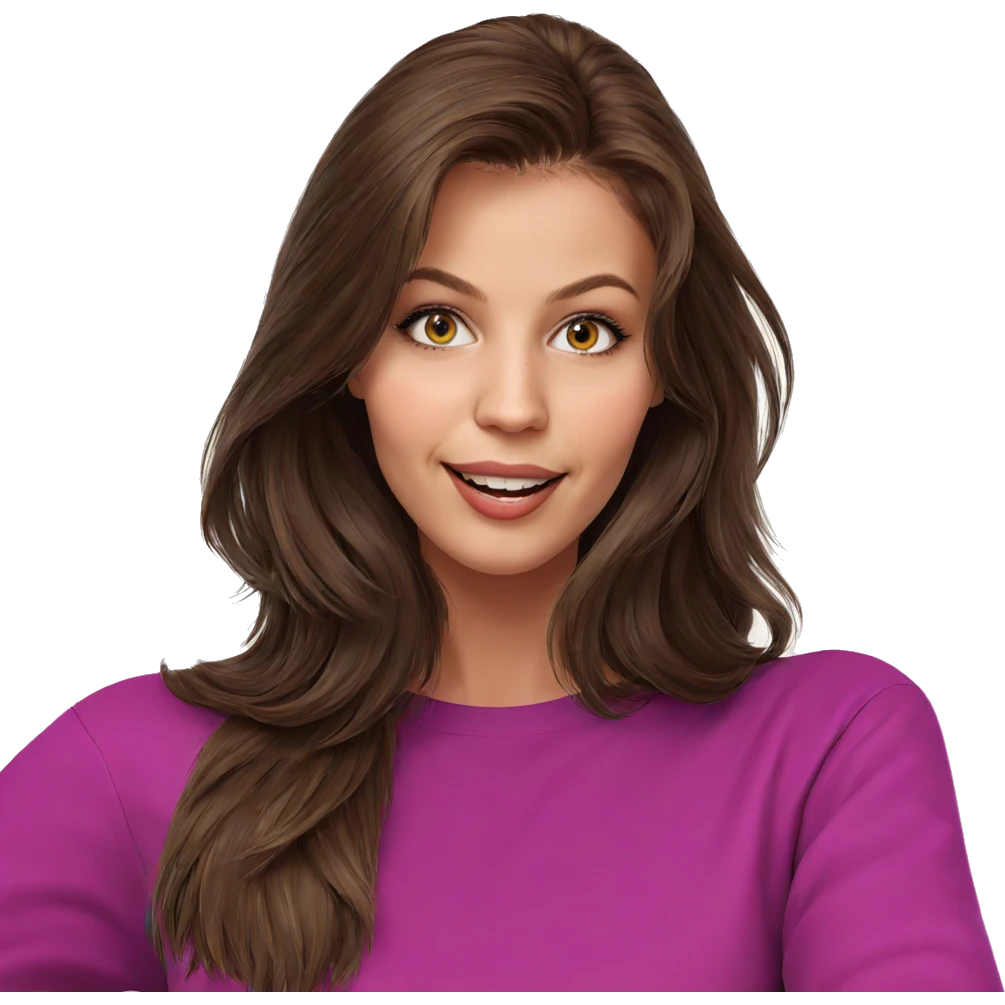 smiling girl with brown hair emoji