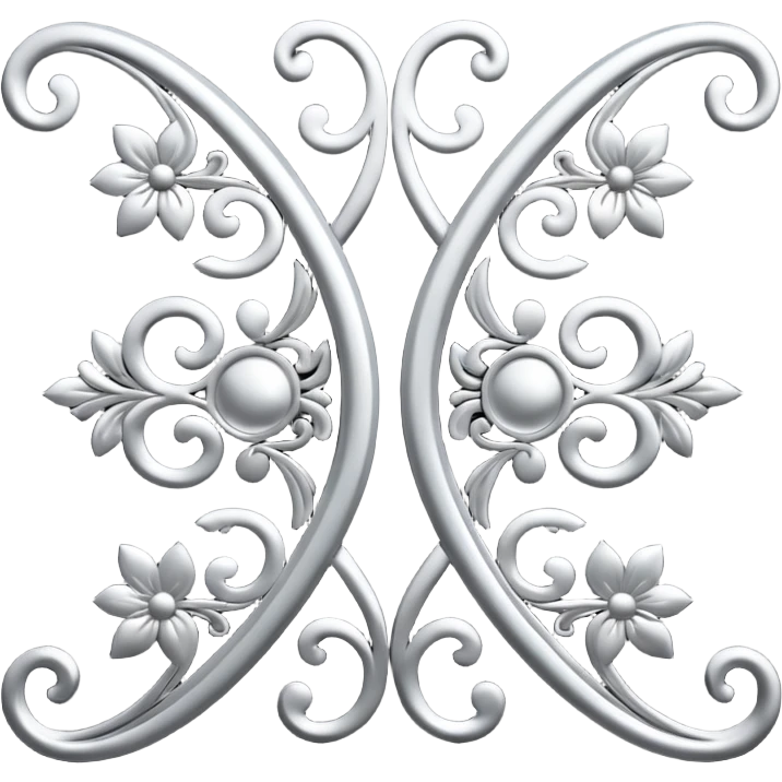 Black and silver filigree page divider, 3D, extremely detailed design emoji
