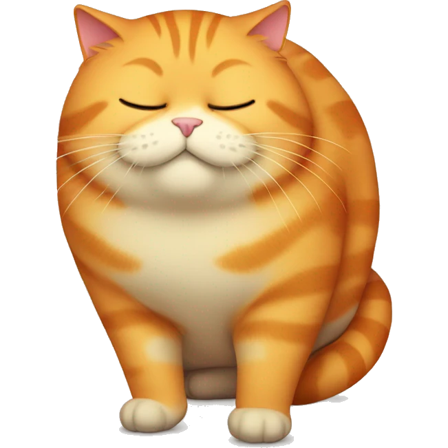 Orange fat cat who sleep emoji