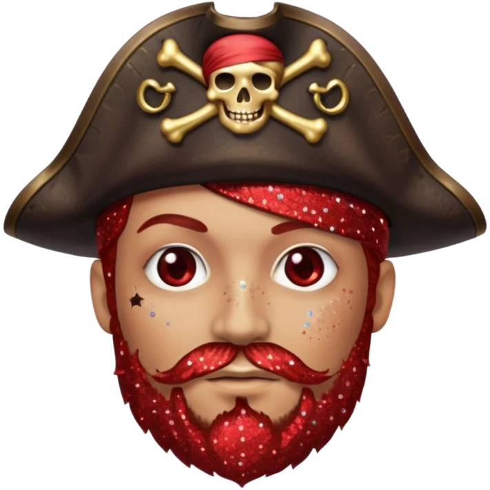 red glitter pirate emoji