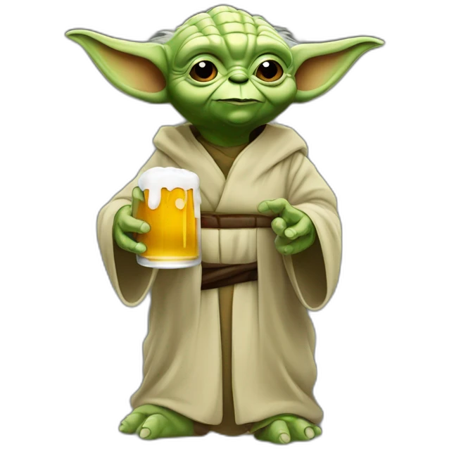 Yoda qui boit une bière emoji