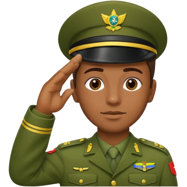 Soldado do Exército Brasileiro fazendo continência emoji