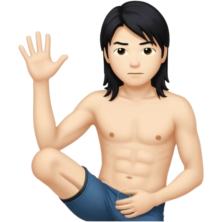 James iha long black hair grabbing his butt emoji