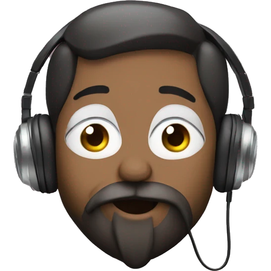 blowing a kiss with beard and headphones emoji