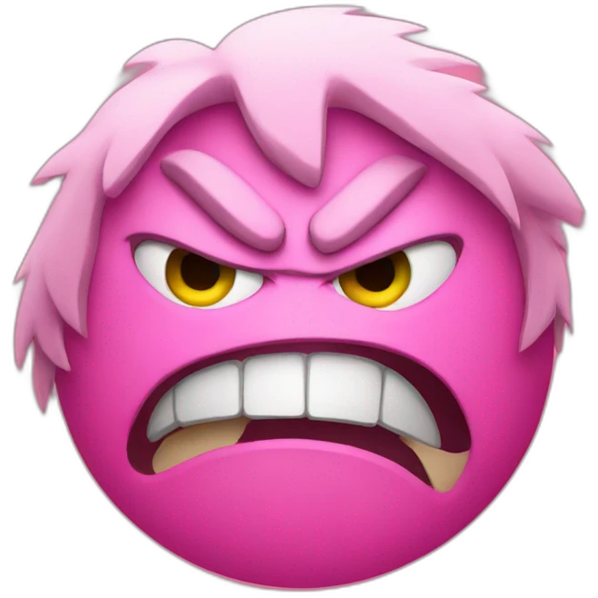 Pink angry face emoji